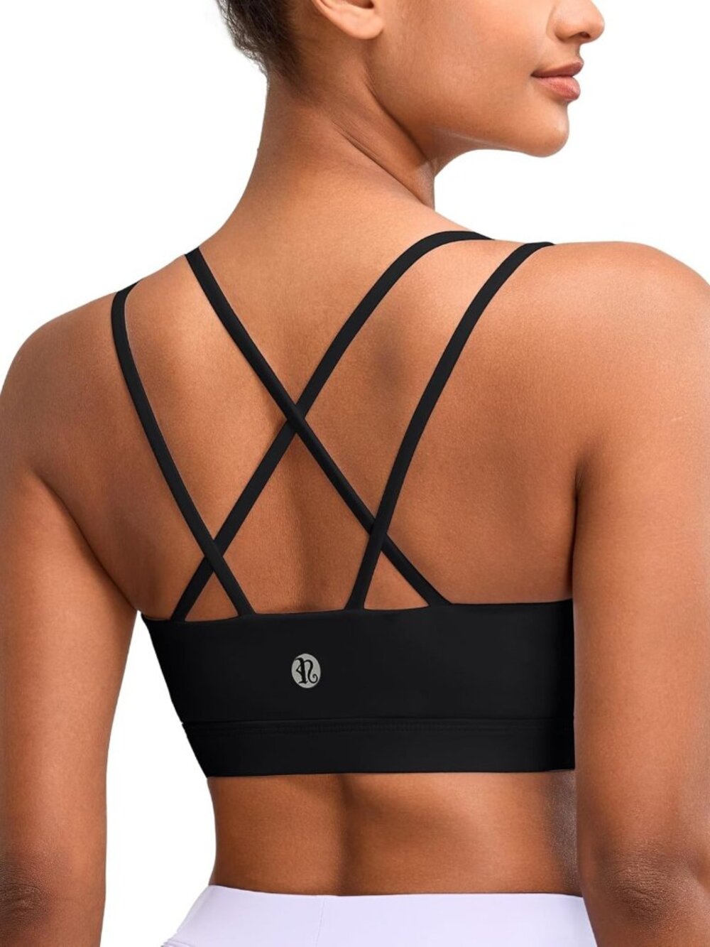 High Support Strappy Sports Bra for Women - Scoop Neck, Moulded Cup, Workout